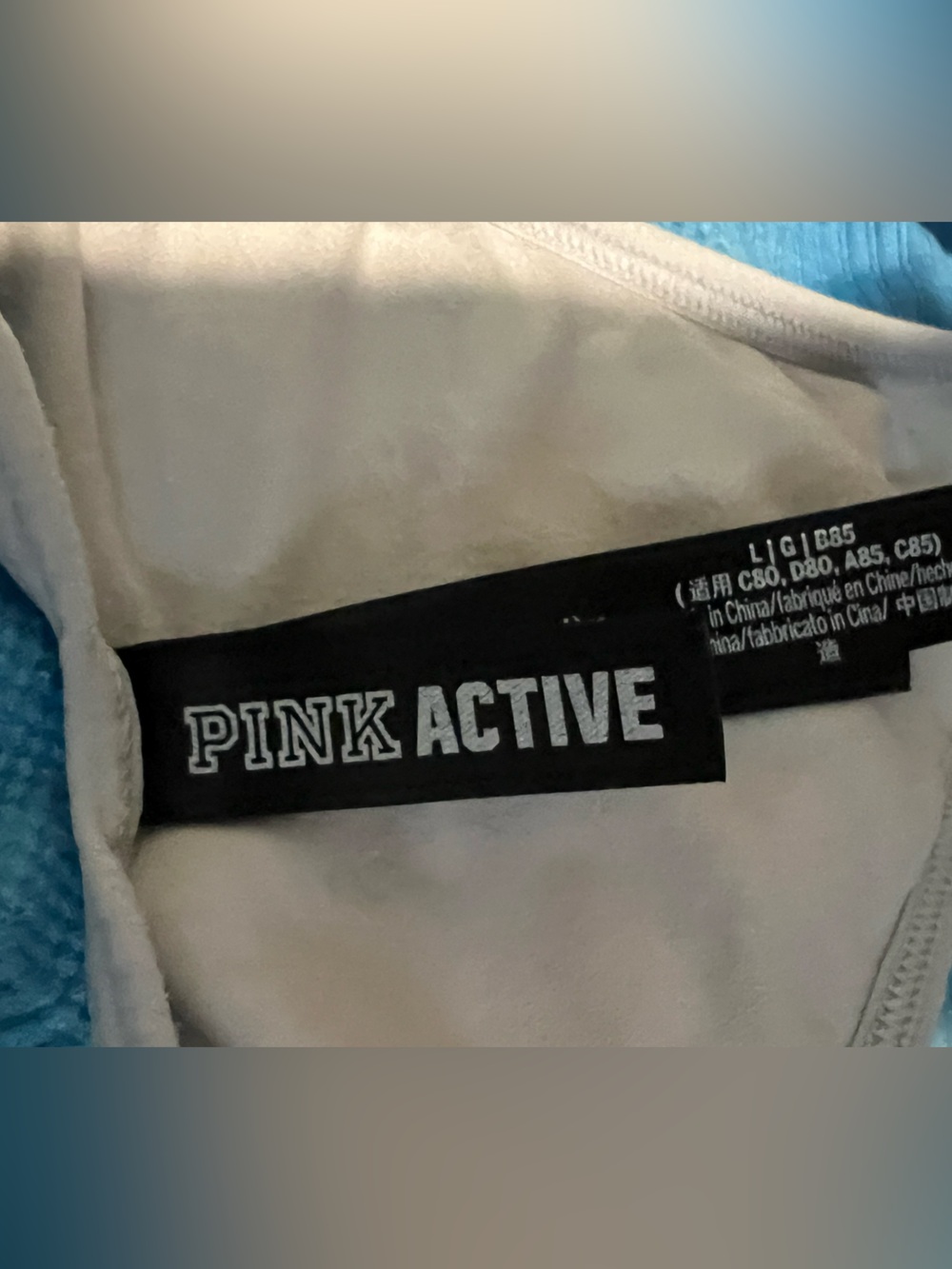 EUC!💗PINK VS Seamless Outfit Blue/white fade Sports Bra& Bike Shorts(Sz-L)! - Picture 4 of 7